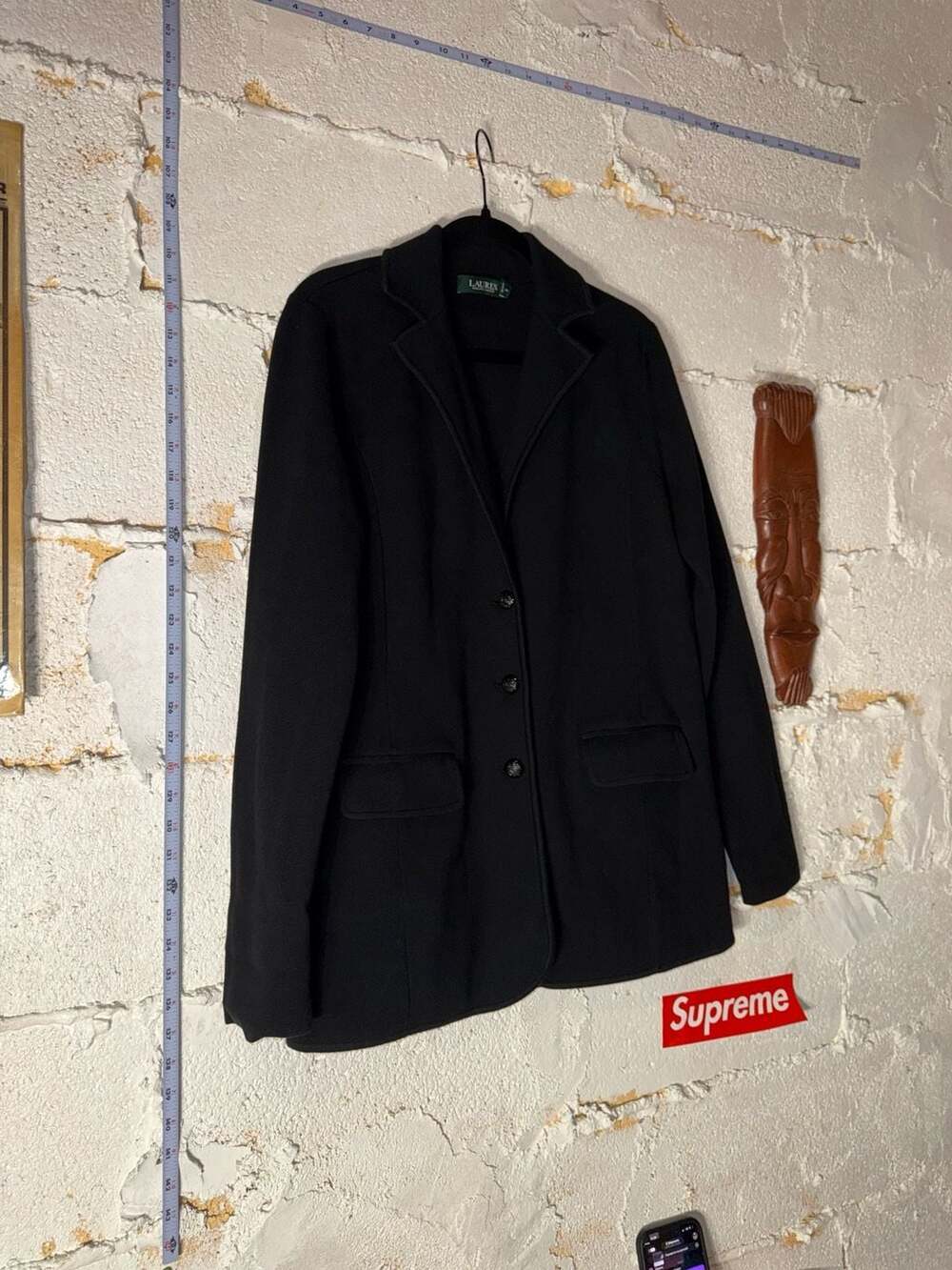 Lauren Ralph Lauren Women's Long Sleeve Cotton Knit Blazer in Black - Picture 2 of 11